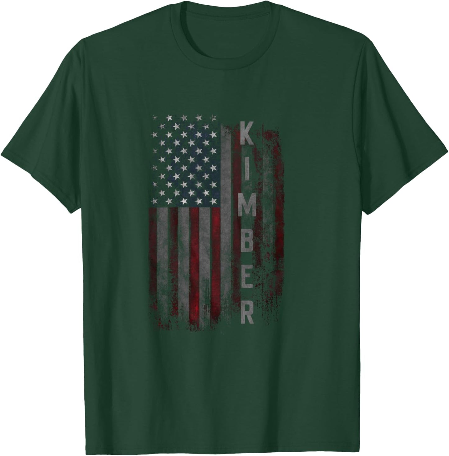 Kimber Family American Flag Gift T-Shirt - T-Shirt | Forest