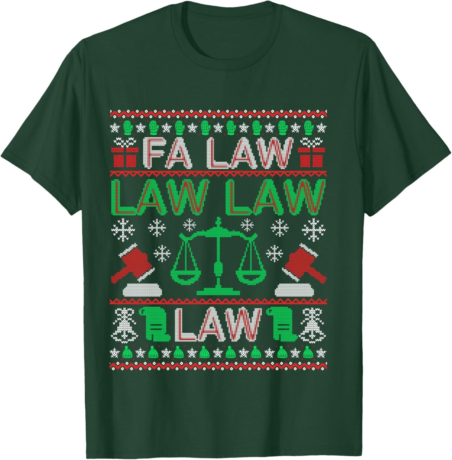Fa Law Law Vintage Lawyer Ugly Christmas Sweater Funny Gift T-Shirt - T-Shirt | Forest