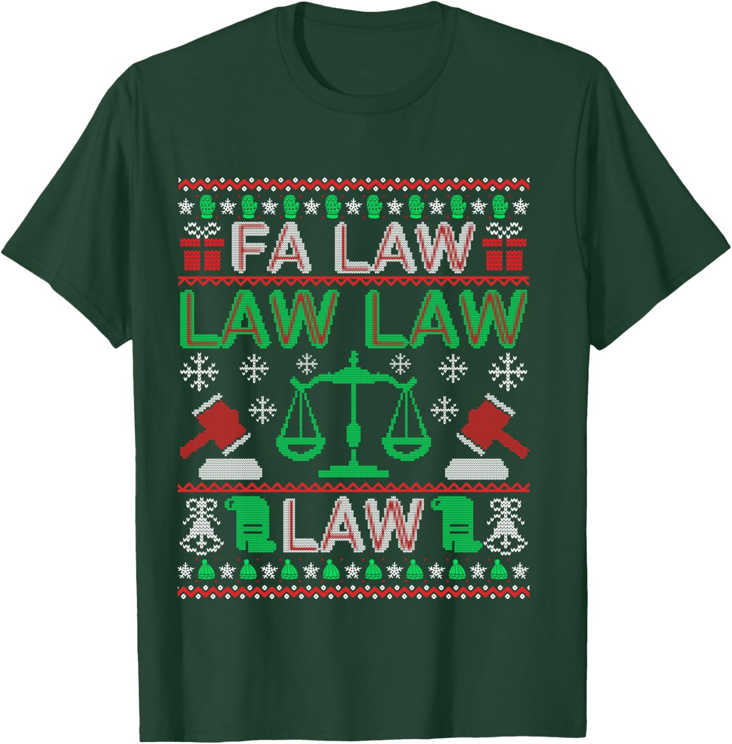 Fa Law Law Vintage Lawyer Ugly Christmas Sweater Funny Gift T-Shirt - T-Shirt | Forest