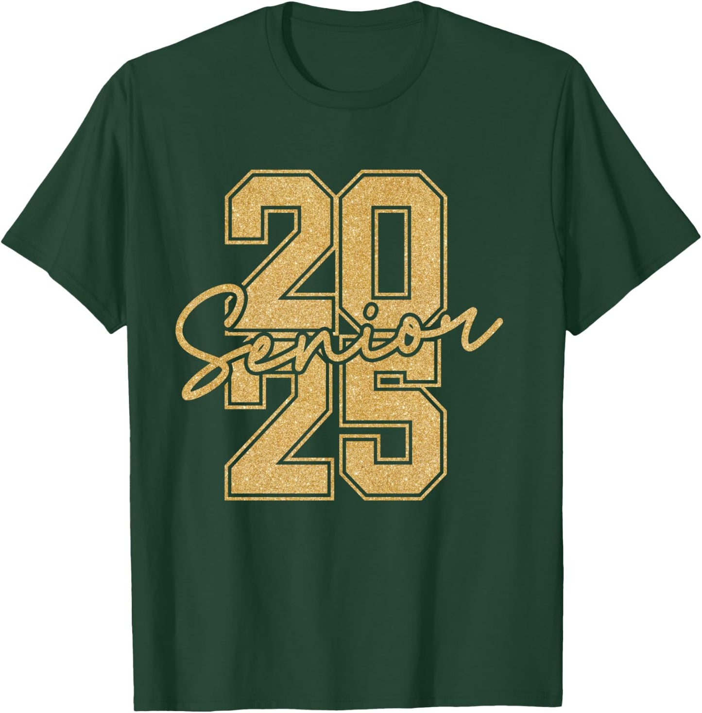 Senior 2025 Class of 2025 Gold Black Senior Graduation Gift T-Shirt - T-Shirt | Forest