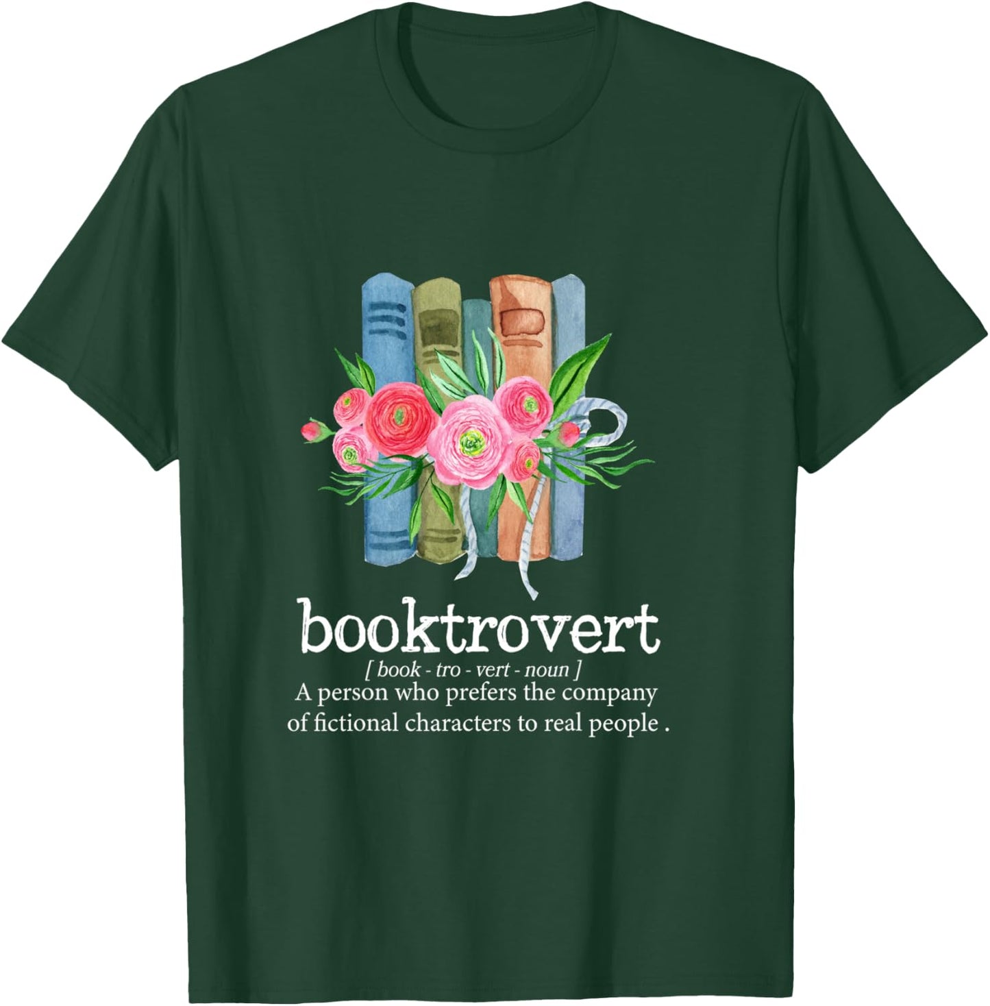 Booktrovert Books Reading Lover Library Librarian Funny T-Shirt - T-Shirt | Forest