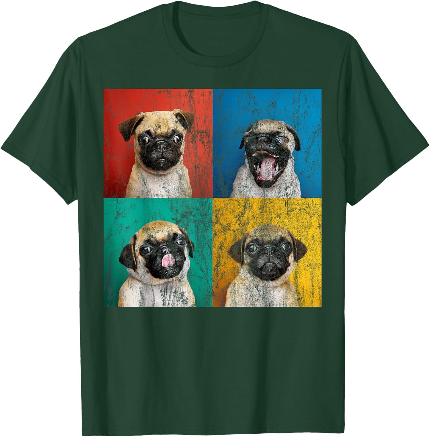 Pug puppy portrait photos Carlino for dog lovers distressed T-Shirt - T-Shirt | Forest