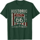 Historic U.S.A. Route 66 Highway Vintage America Road Sign T-Shirt - T-Shirt | Forest