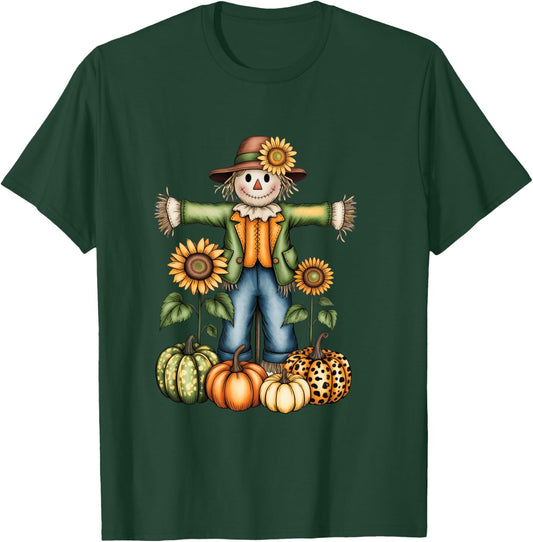 Funny Scarecrow Fall Season Autumn Gift Women Kids T-Shirt - T-Shirt | Forest