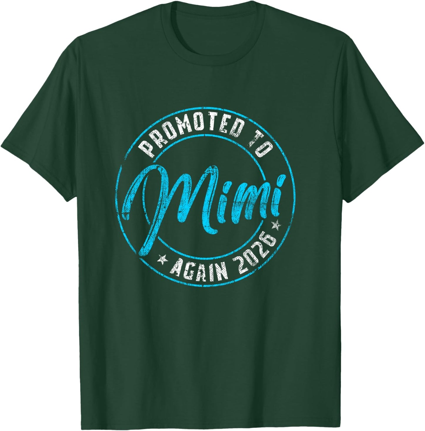 Promoted to Mimi Again 2026 Grandma Vintage Reveal T-Shirt - T-Shirt | Forest