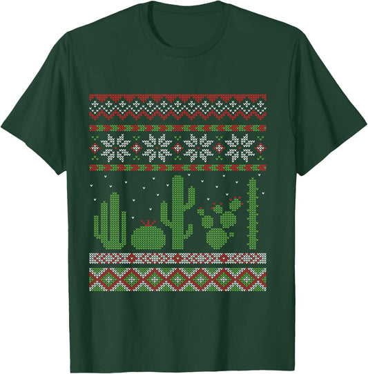 Cactus Ugly Christmas Southwest Cacti Succulent T-Shirt - T-Shirt | Forest