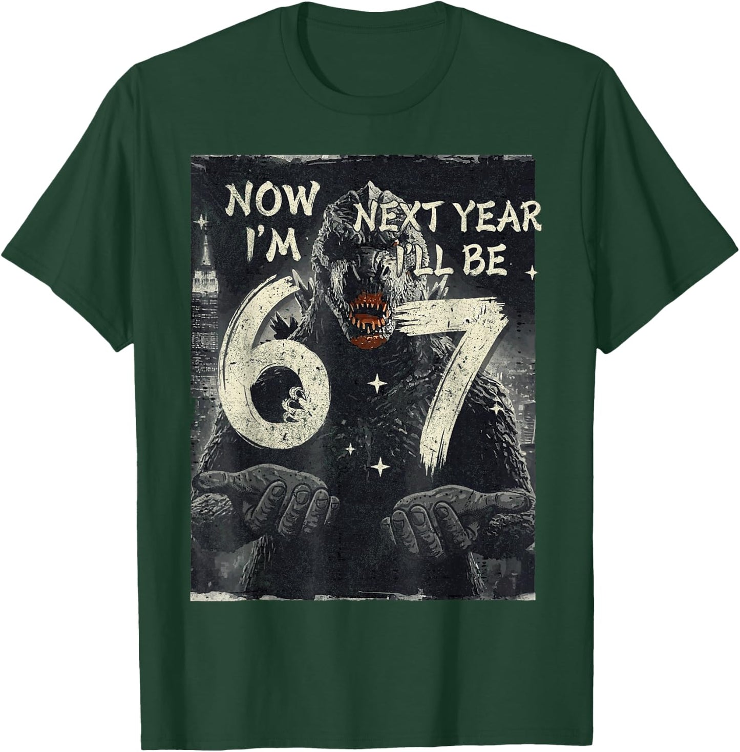 Now I'm 6 Next Year I'll Be 7 Japanese Monster 6th Birthday T-Shirt - T-Shirt | Forest