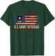 Vintage U.S Army Veteran with American Flag Veteran Gift T-Shirt - T-Shirt | Forest