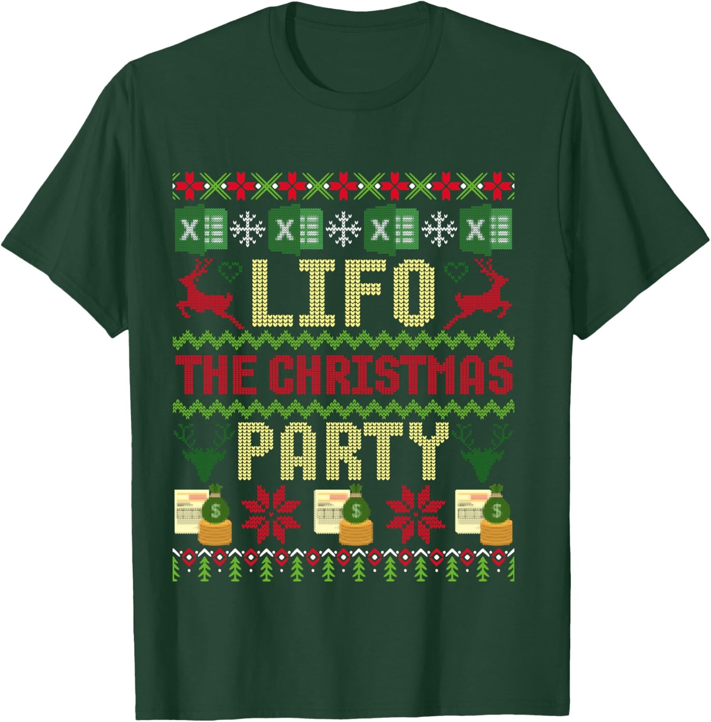 CPA Lifo The Christmas Party Ugly Accountant Sweater Xmas T-Shirt - T-Shirt | Forest