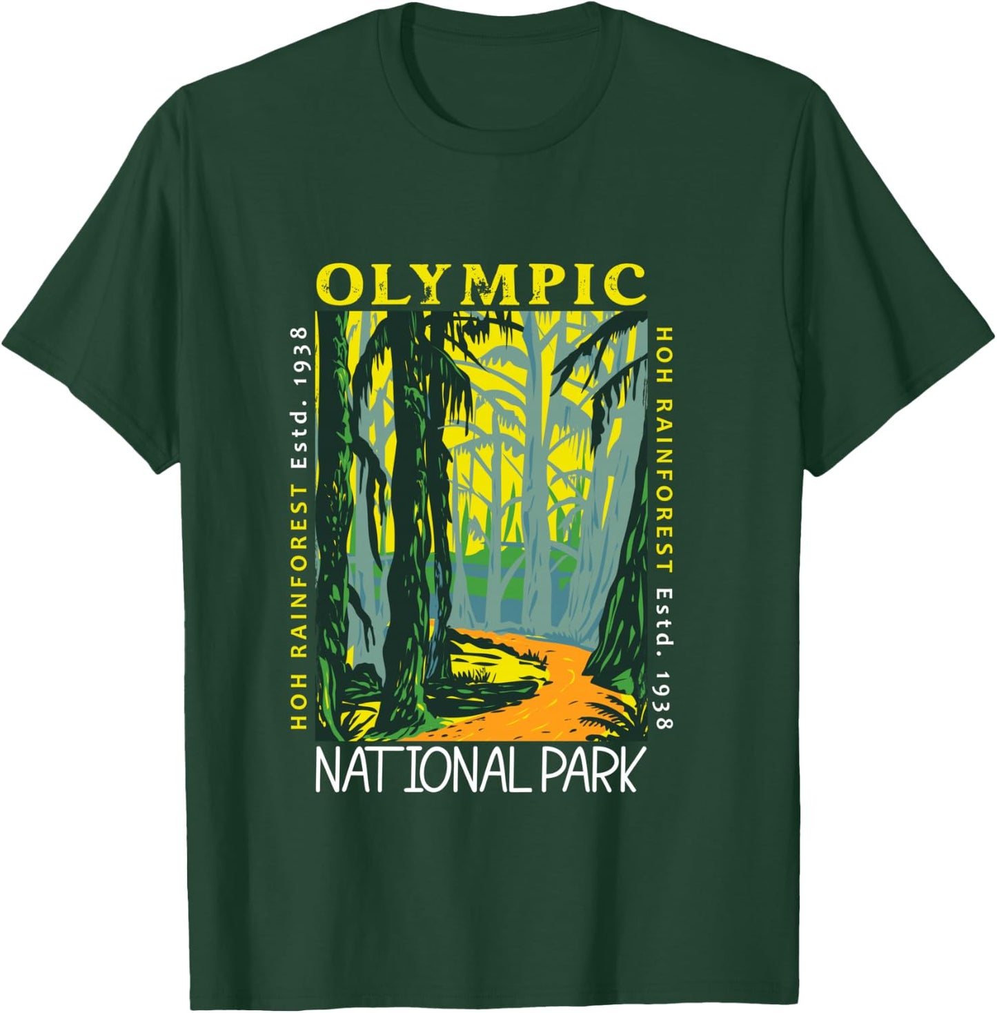 Hoh Rainforest Washington National Park Vintage T-Shirt - T-Shirt | Forest