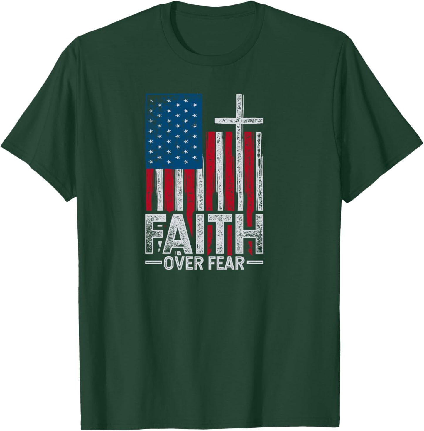Holy Bible Christian American Patriotic Jesus Lord Prayer T-Shirt - T-Shirt | Forest