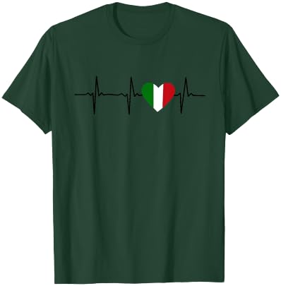 Italy Heartbeat Heart - Italy Heartbeat T-Shirt - T-Shirt | Forest