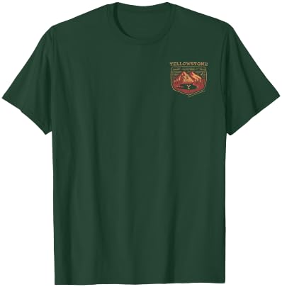 Yellowstone Dutton Ranch Mountains Pocket Logo Front & Back T-Shirt - T-Shirt | Forest