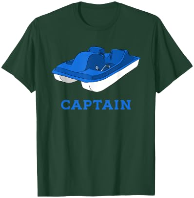 Blue and White Pedal Boat Captain Graphic T-Shirt - T-Shirt | Forest