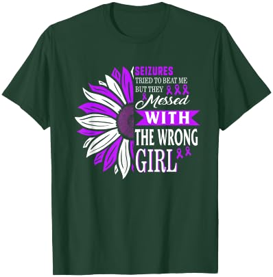 Seizures Tried To Beat Me Epilepsy Warrior Awareness Purple T-Shirt - T-Shirt | Forest