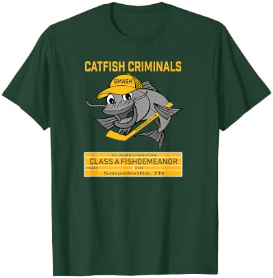 Catfish Criminals SMASHVILLE hockey T-Shirt - T-Shirt | Forest