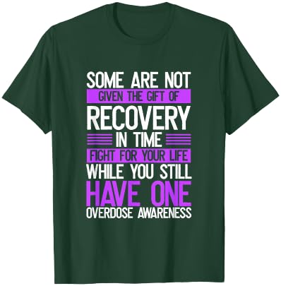 Overdose Awareness Fighter Purple Ribbon Drug Abuse T-Shirt - T-Shirt | Forest