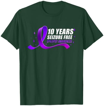 Epilepsy Awareness Ribbon 10 Years Seizure Free T-Shirt - T-Shirt | Forest