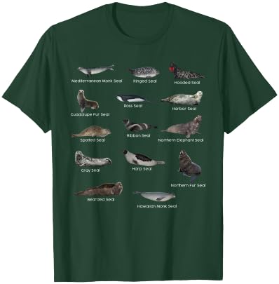 Types of Seals Eared Seals True Earless Seals Seal Lovers T-Shirt - T-Shirt | Forest
