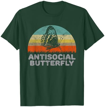 Funny Gifts For Introverts Antisocial Butterfly - Women's Black Small Classic Fit Short Sleeve T-Shirt - T-Shirt | Forest