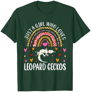 Just A Girl Who Loves Leopard Geckos Rainbow Leopard Gecko T-Shirt - T-Shirt | Forest