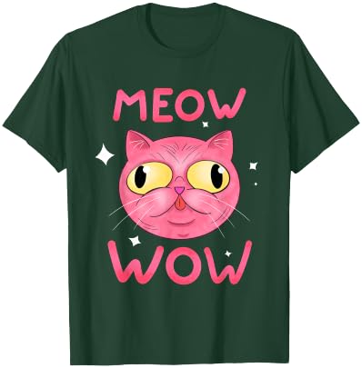 Cat Meow Wow Women Girls Kids T-Shirt - T-Shirt | Forest