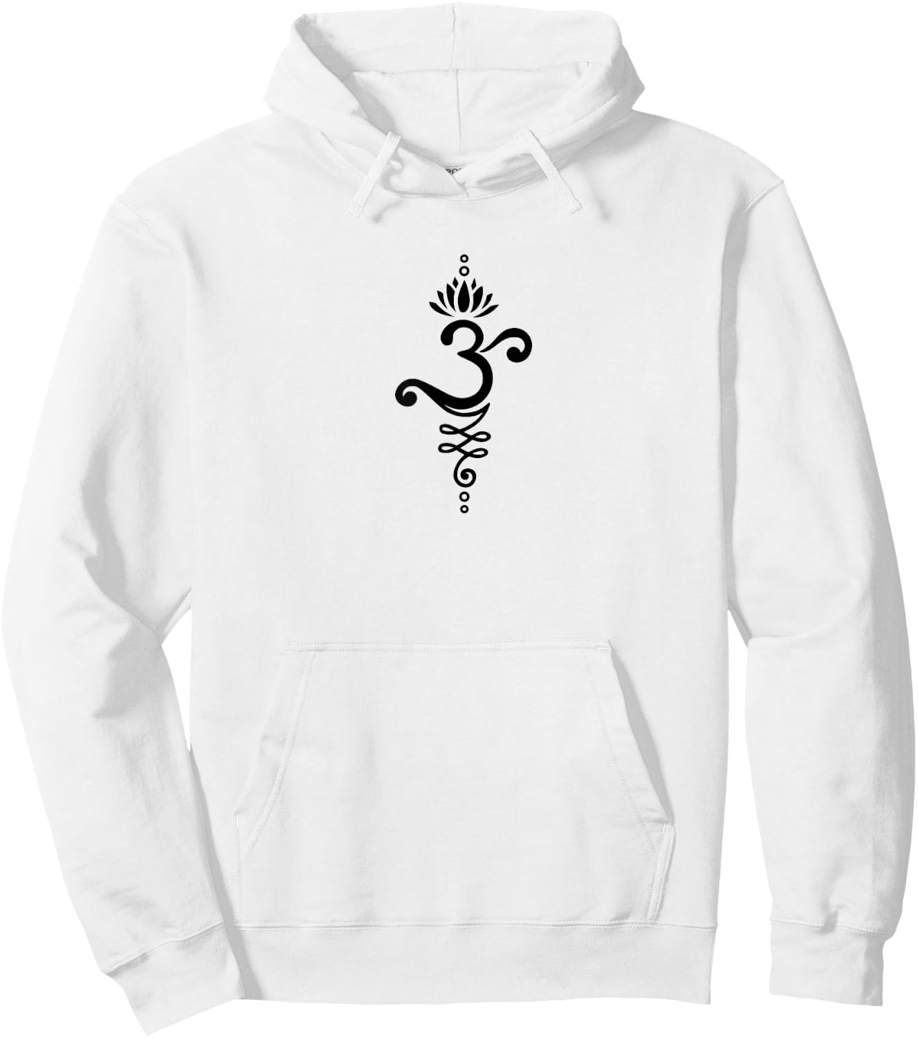 Om Mantra Yoga Symbol Lotus Flower Unalome Ornament Buddhism Hoodie - Hoodie | White