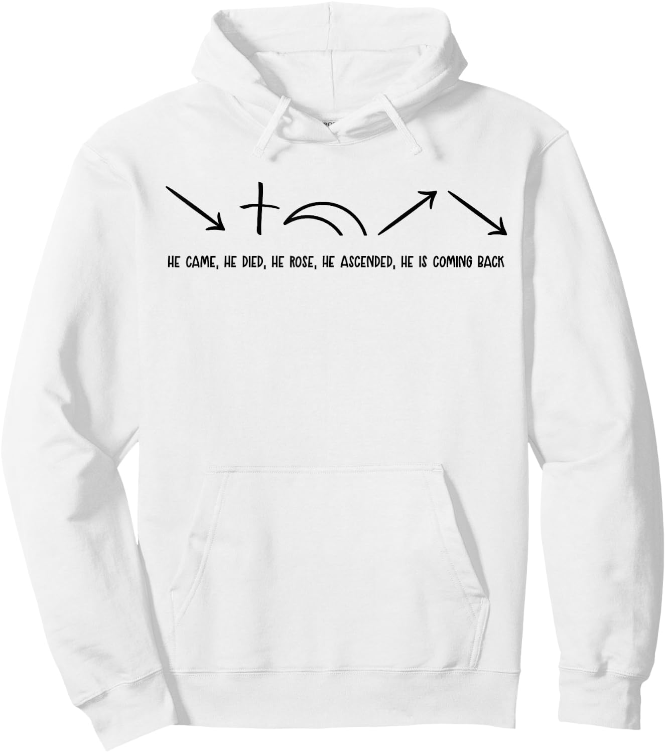 He Came He Died He Rose He Ascended Apostolic Greed Hoodie - Hoodie | White