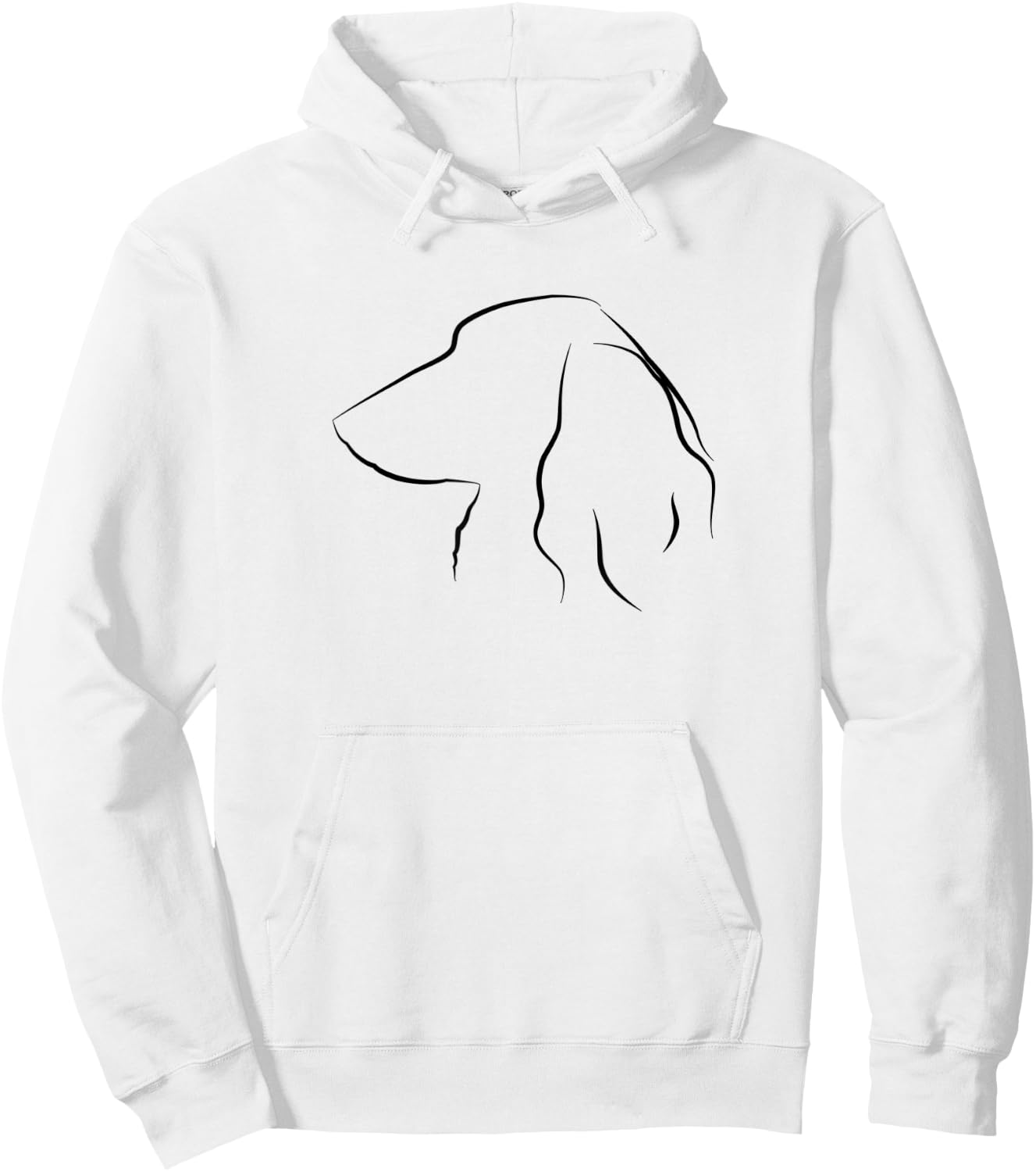Long Haired Dachshund Line Art Black Sausage Dog Gift Daxie Hoodie - Hoodie | White