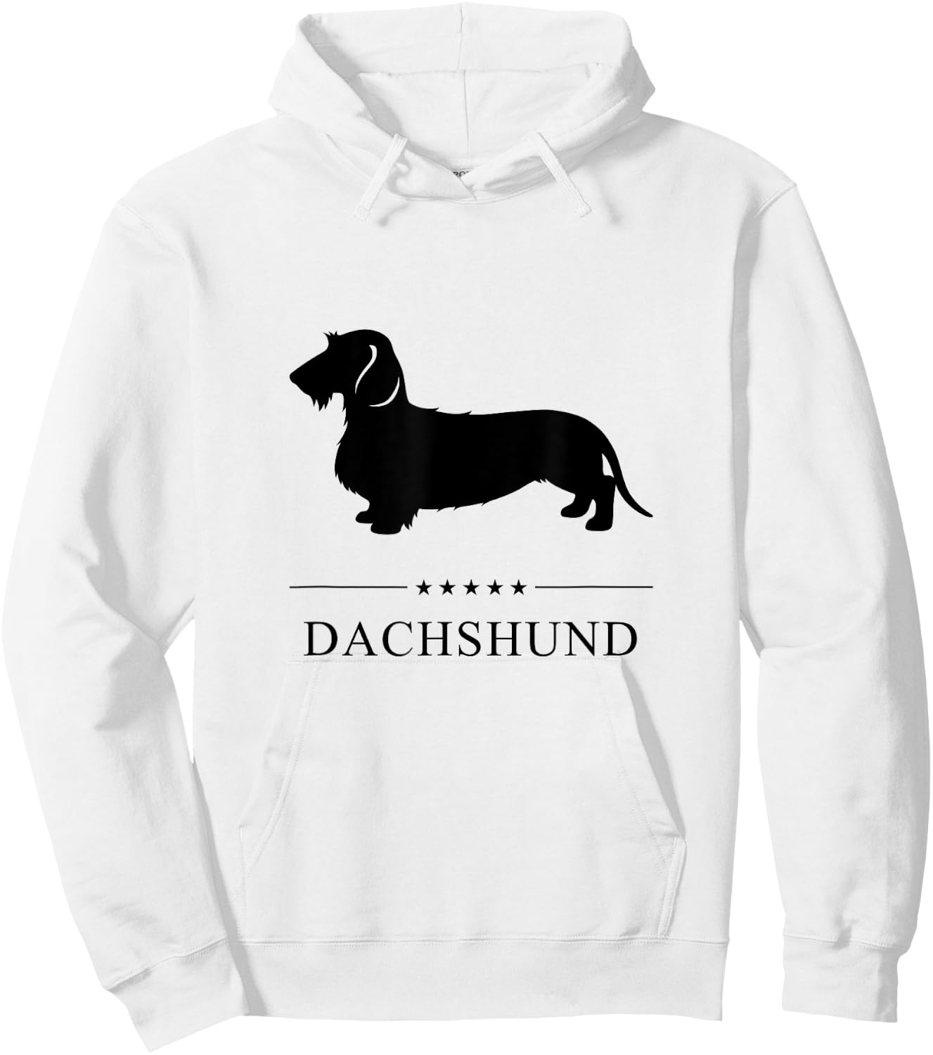 Wirehaired Dachshund Dog Black Silhouette Hoodie - Hoodie | White