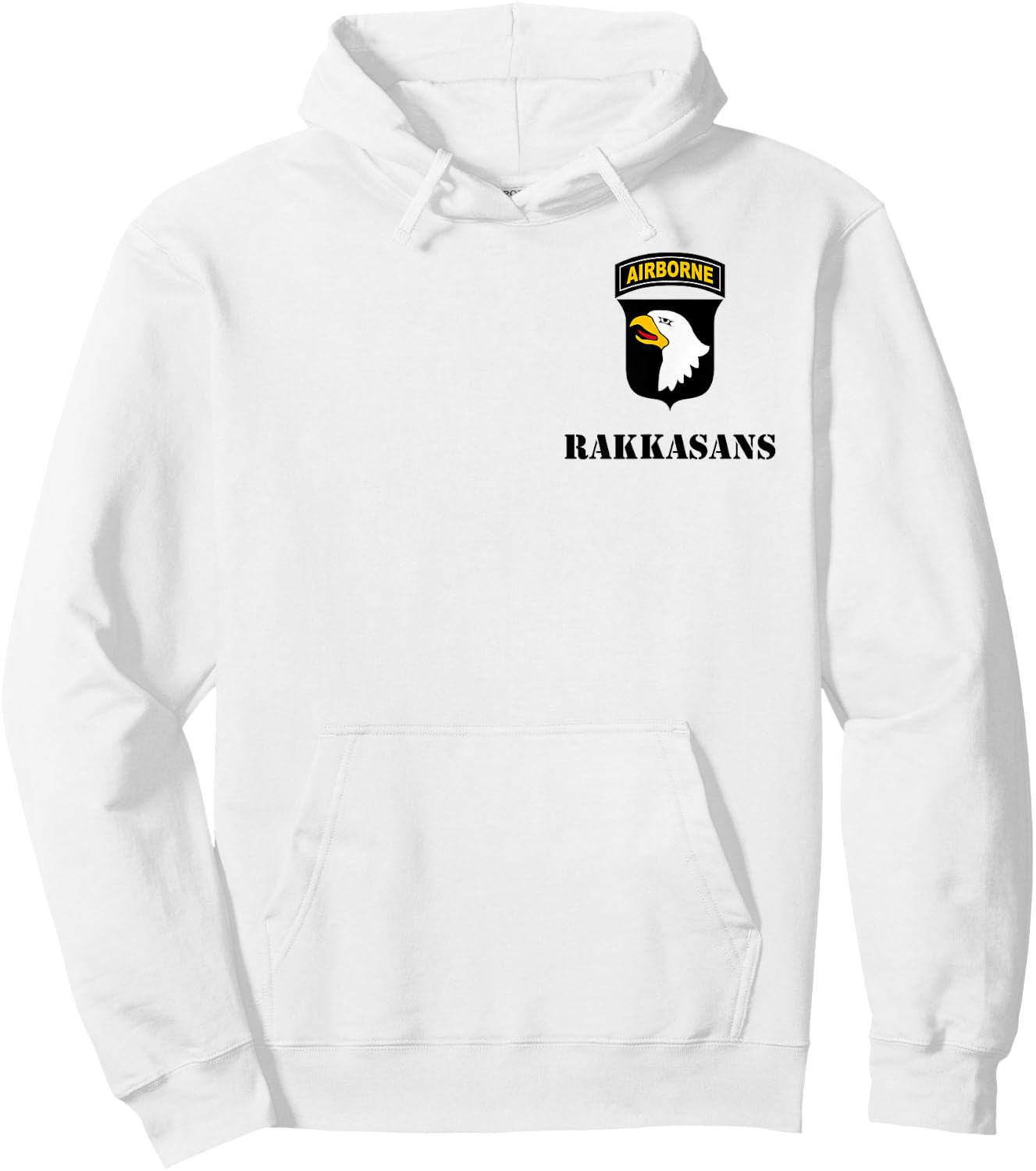 101st Airborne Shirt - Black "Rakkasans" - Classic Hoodie - Hoodie | White