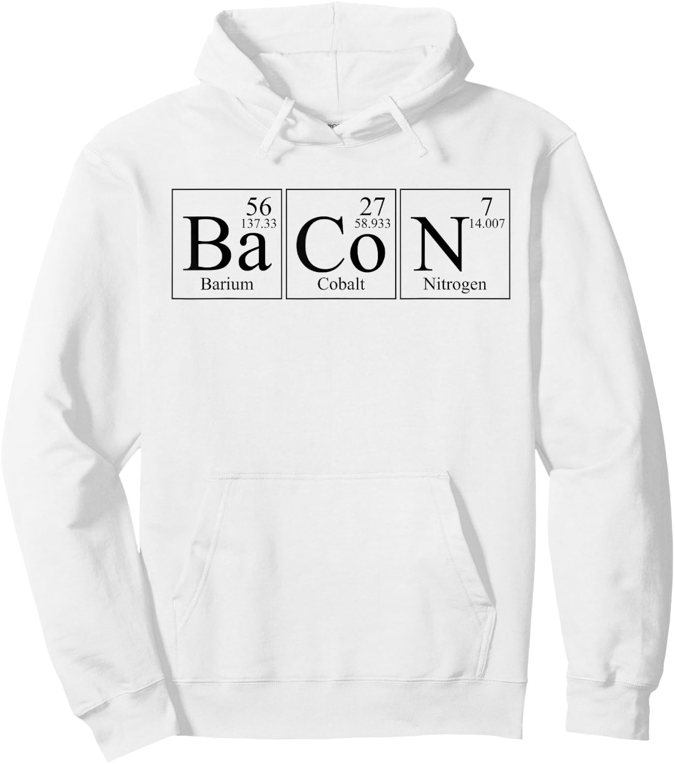 BaCoN Barium Cobalt Nitrogen Periodic Elements Funny Hoodie - Hoodie | White