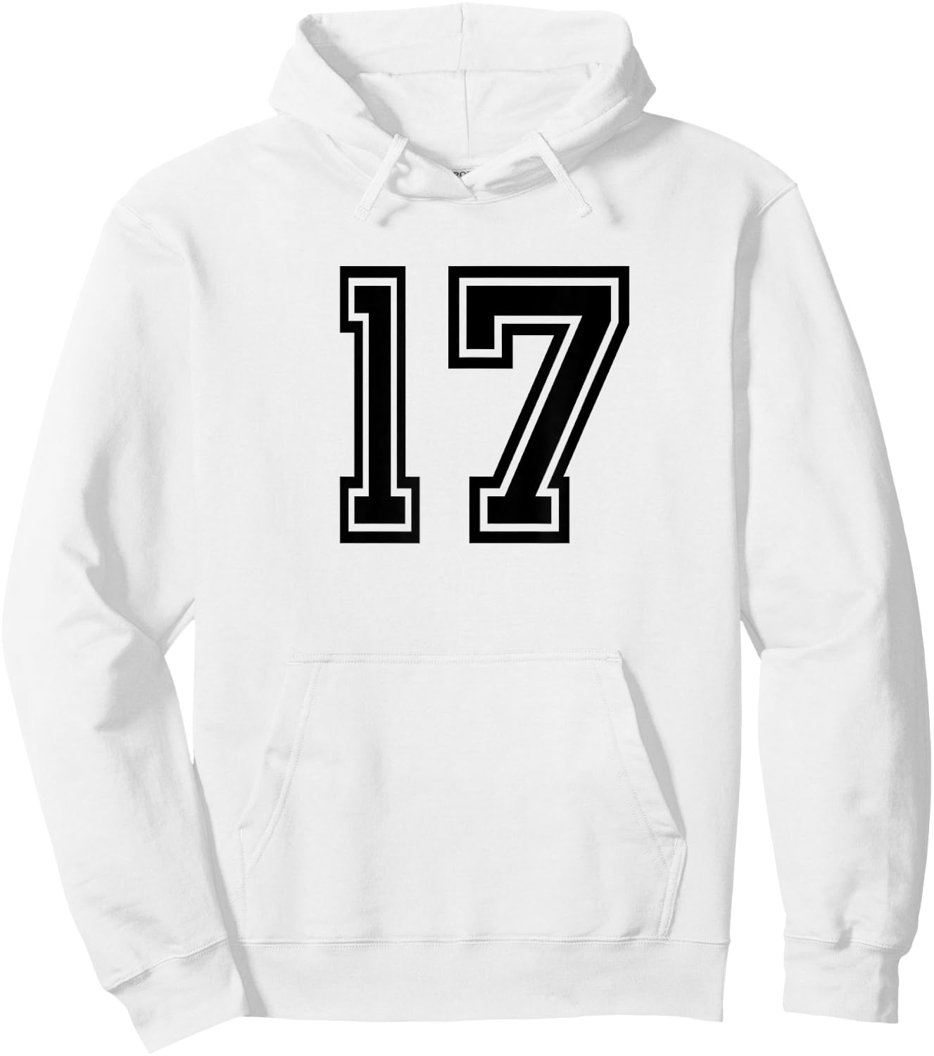 Number #17 Sports Jersey Birthday Age Favorite Lucky Number Hoodie - Hoodie | White