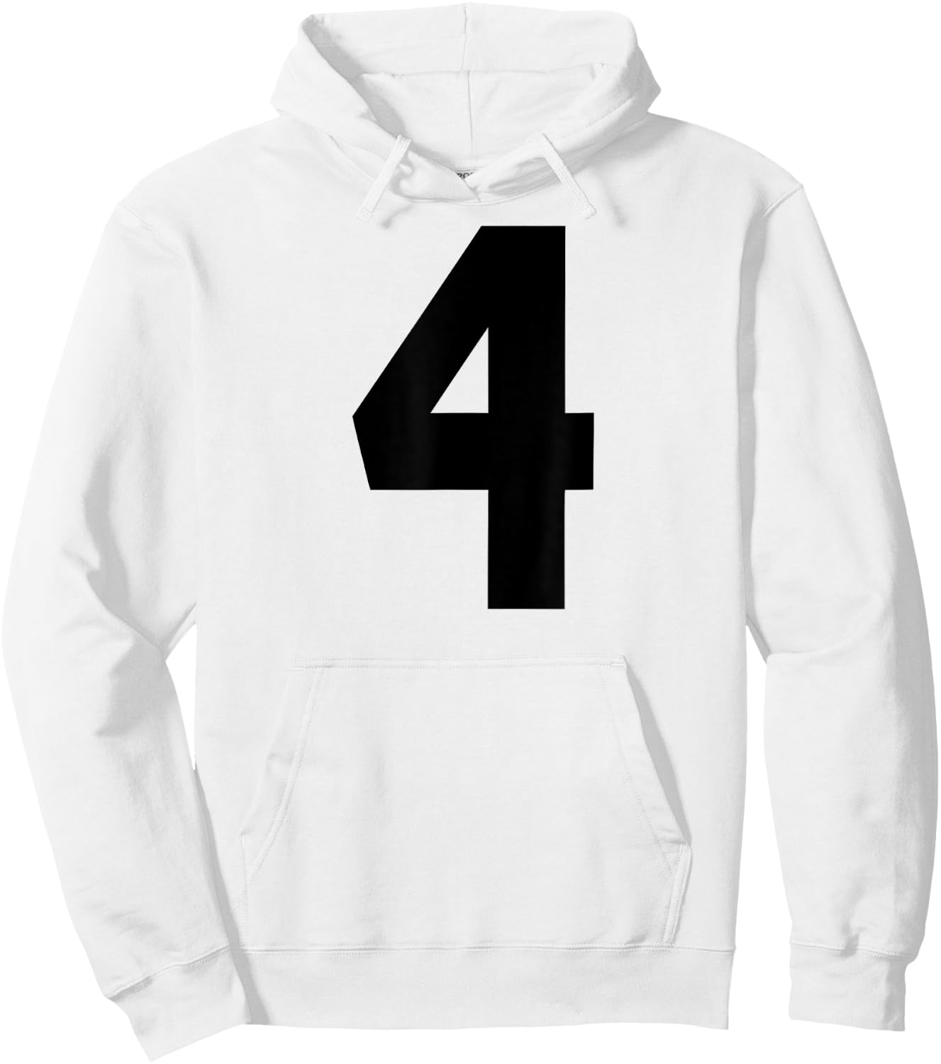 Number #4 Black Number Hoodie - Hoodie | White