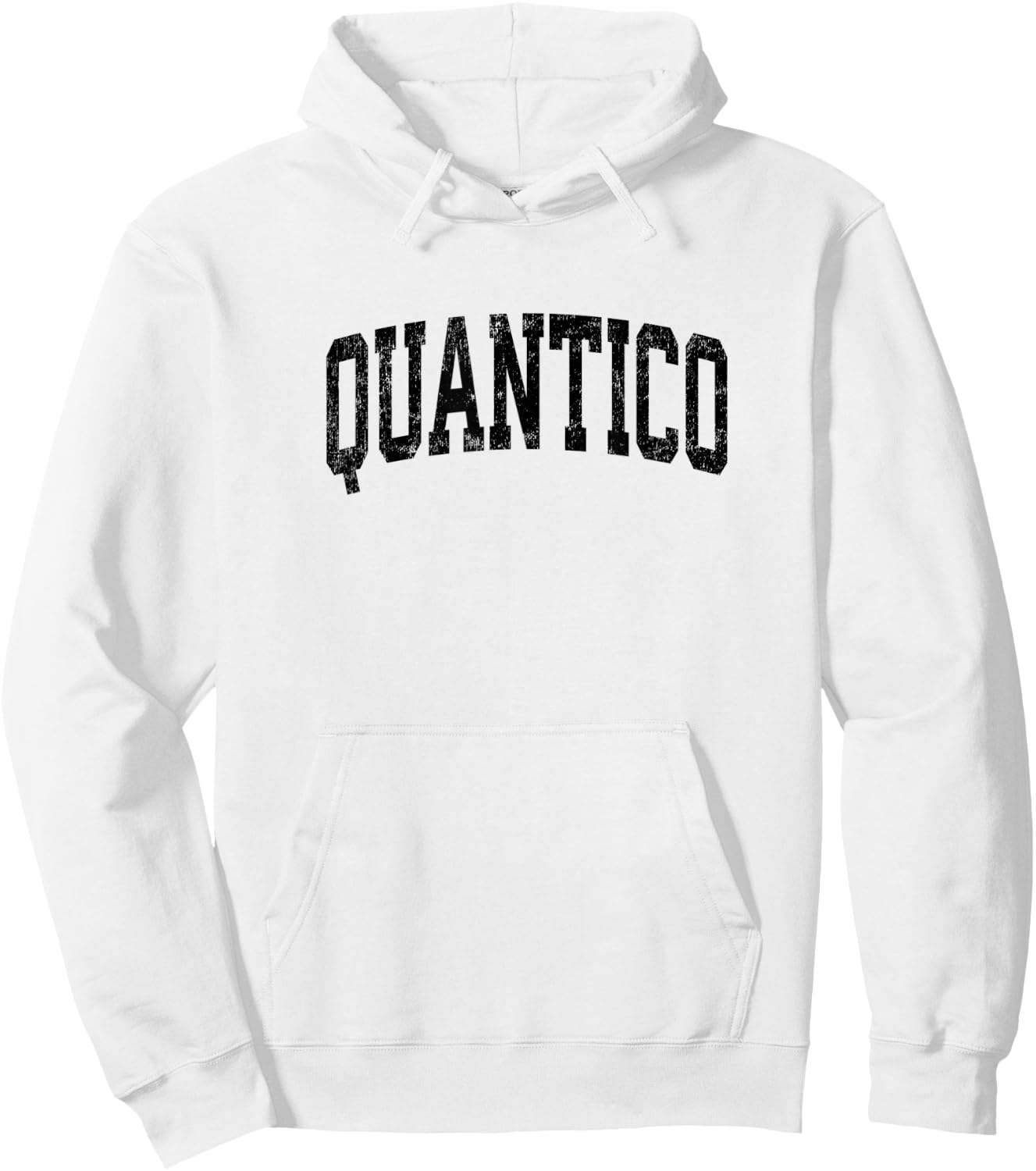 Quantico Virginia VA Vintage Athletic Sports Black Design Hoodie - Hoodie | White