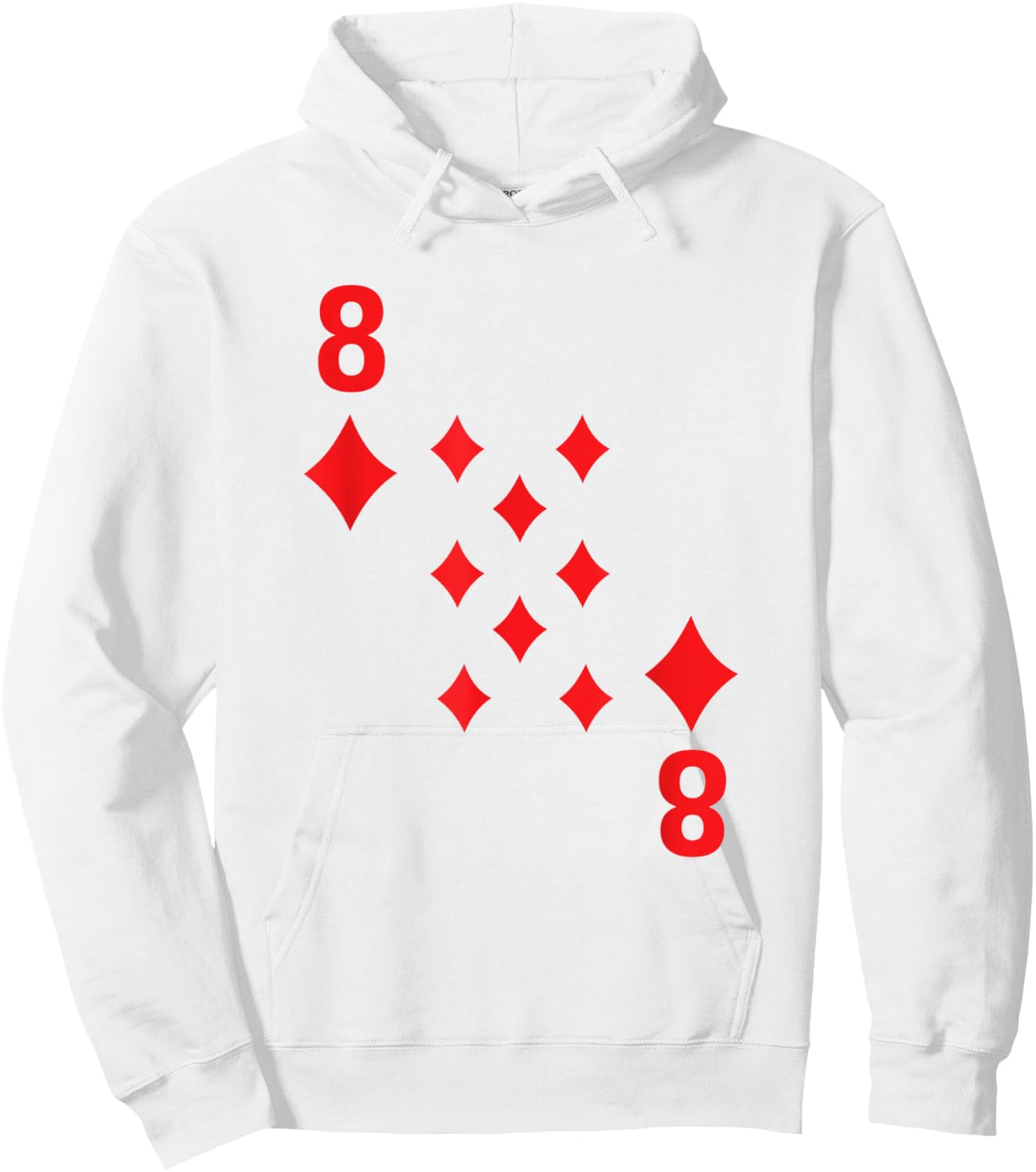8 Eight of Diamonds poker playing card costume shirt Hoodie - Hoodie | White