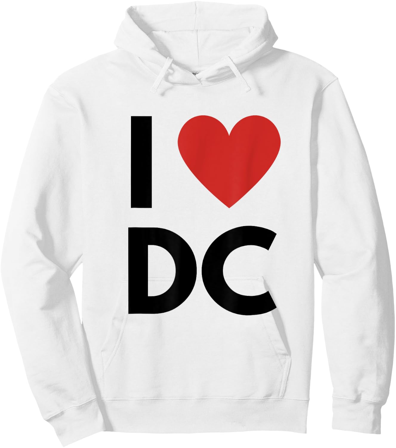 I Love DC Heart District of Columbia Love Fan Apparel Hoodie - Hoodie | White