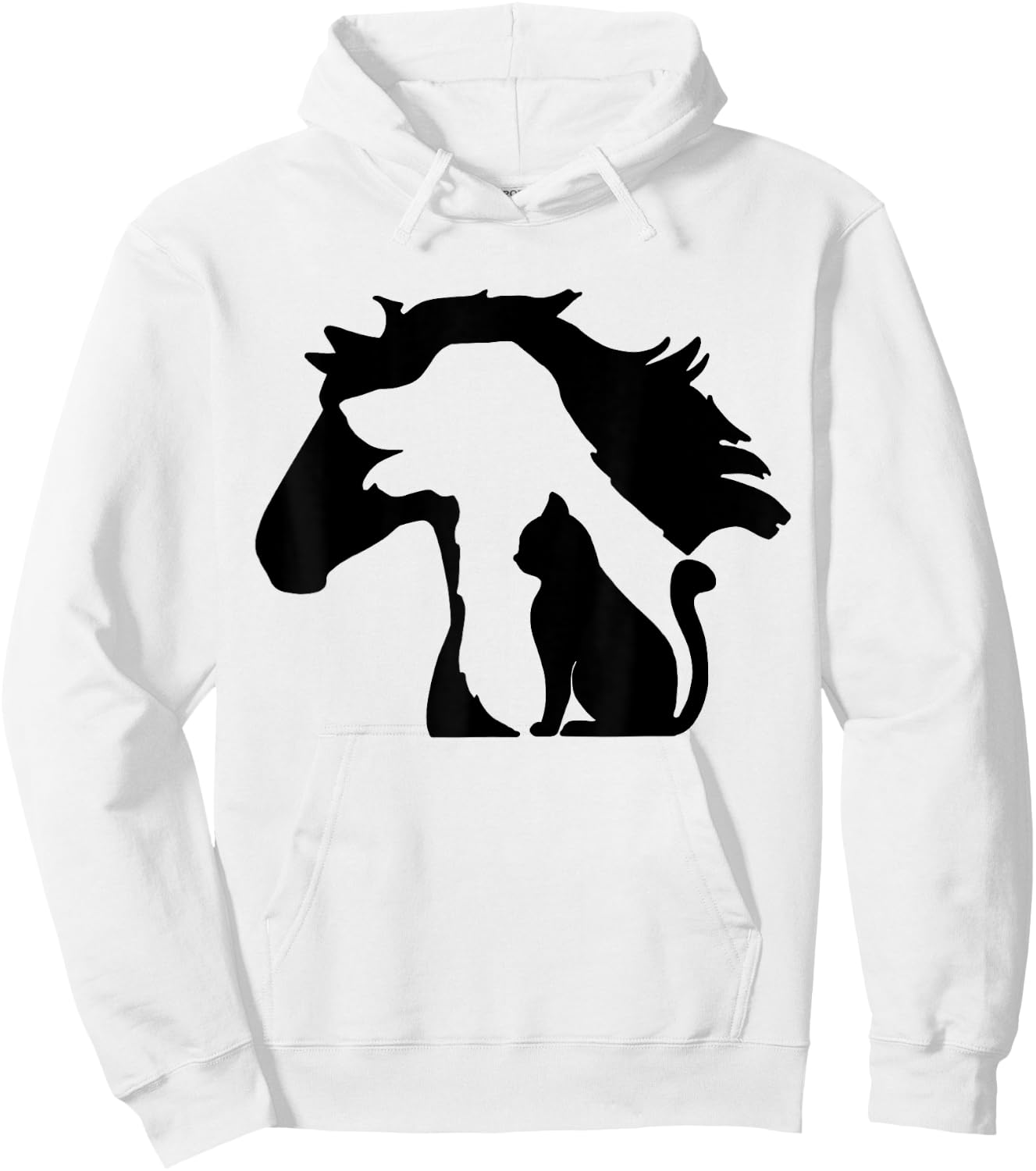 Cute Horse Dog Cat Lover Women Mother's Day Hoodie - Hoodie | White