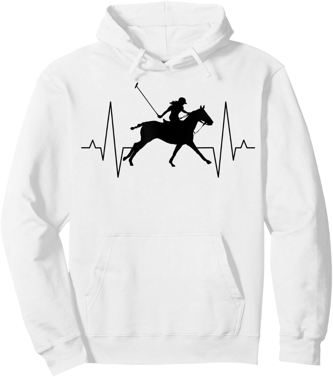 Polo Sport Equestrian with Polo Racquet ECG Line Hoodie - Hoodie | White