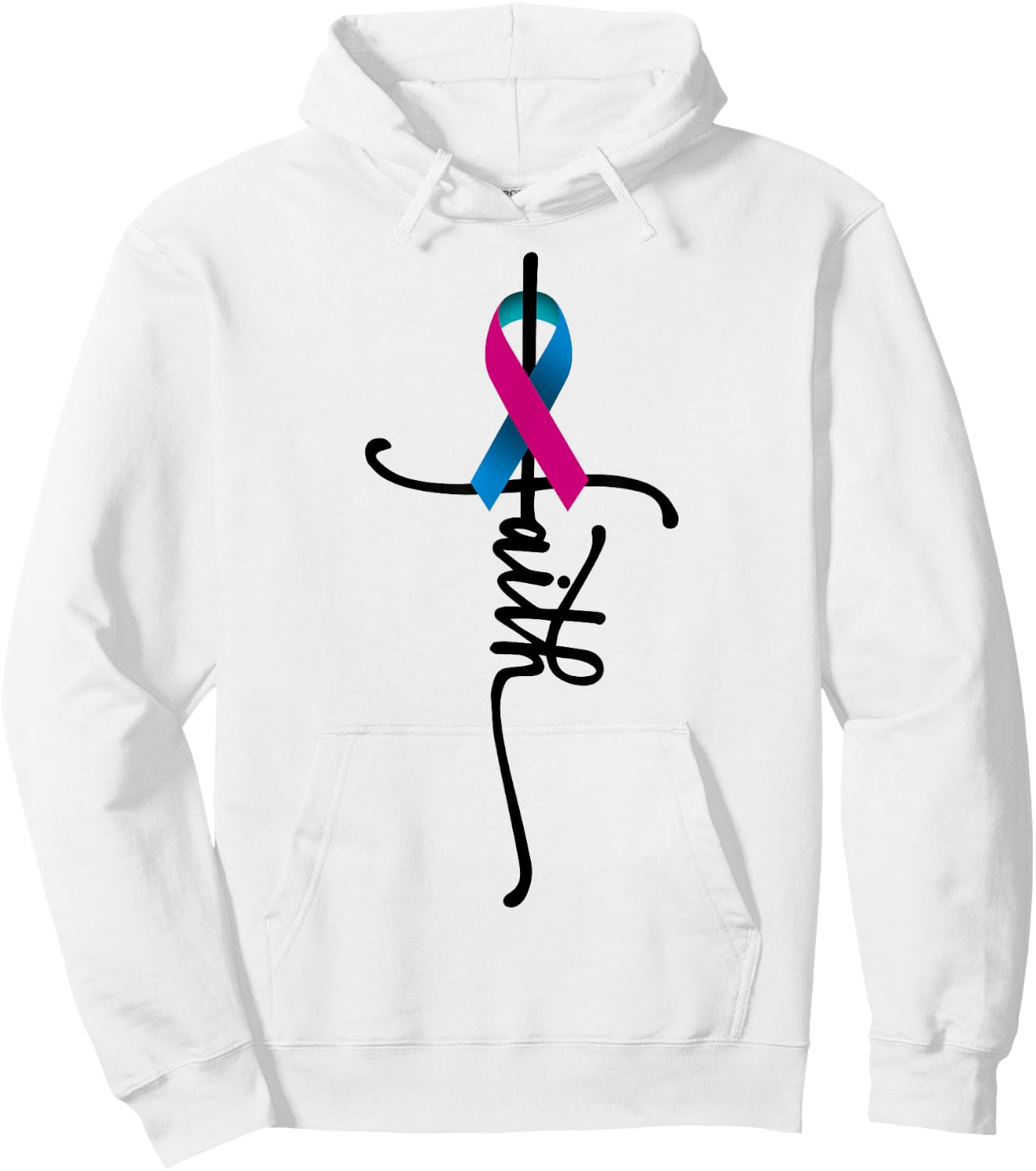 Thyroid Cancer Faith Thyroid Cancer Awareness Support Hoodie - Hoodie | White