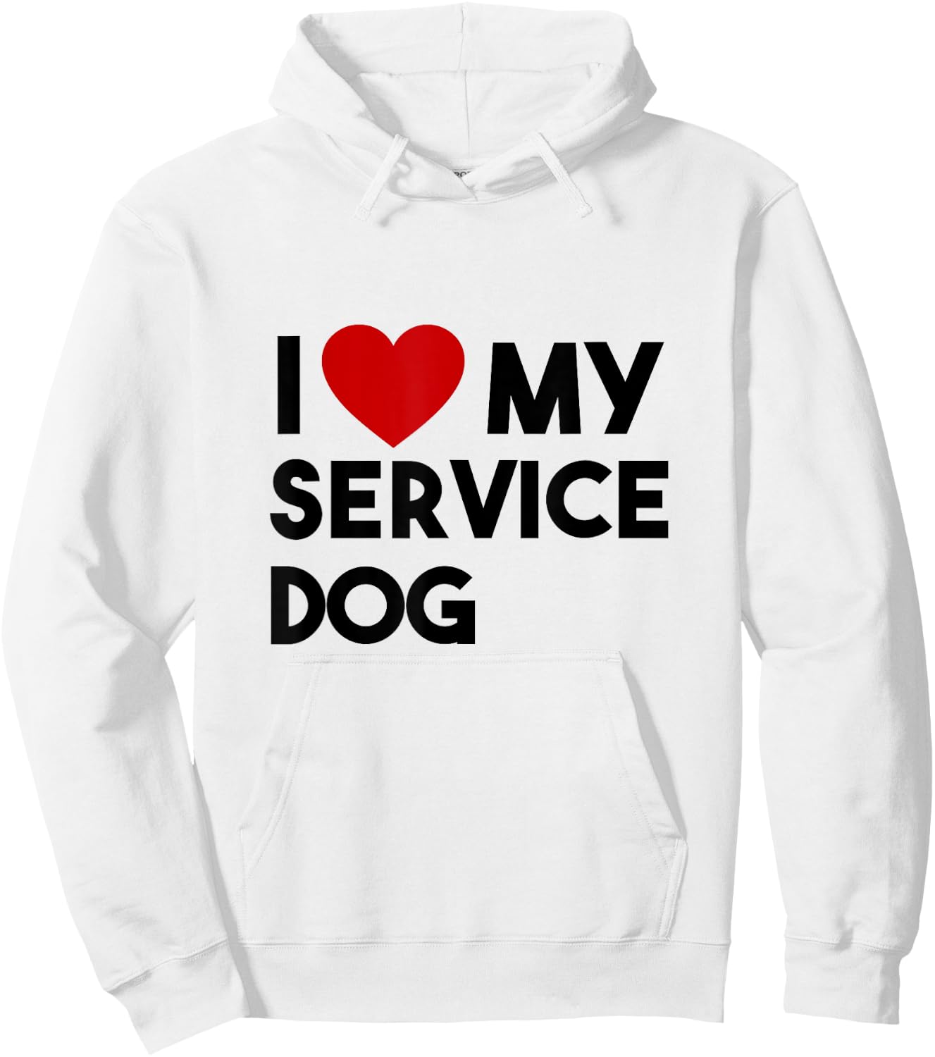 I Love Service Dog Funny Emotional Support Human Dog Mom Paw Hoodie - Hoodie | White