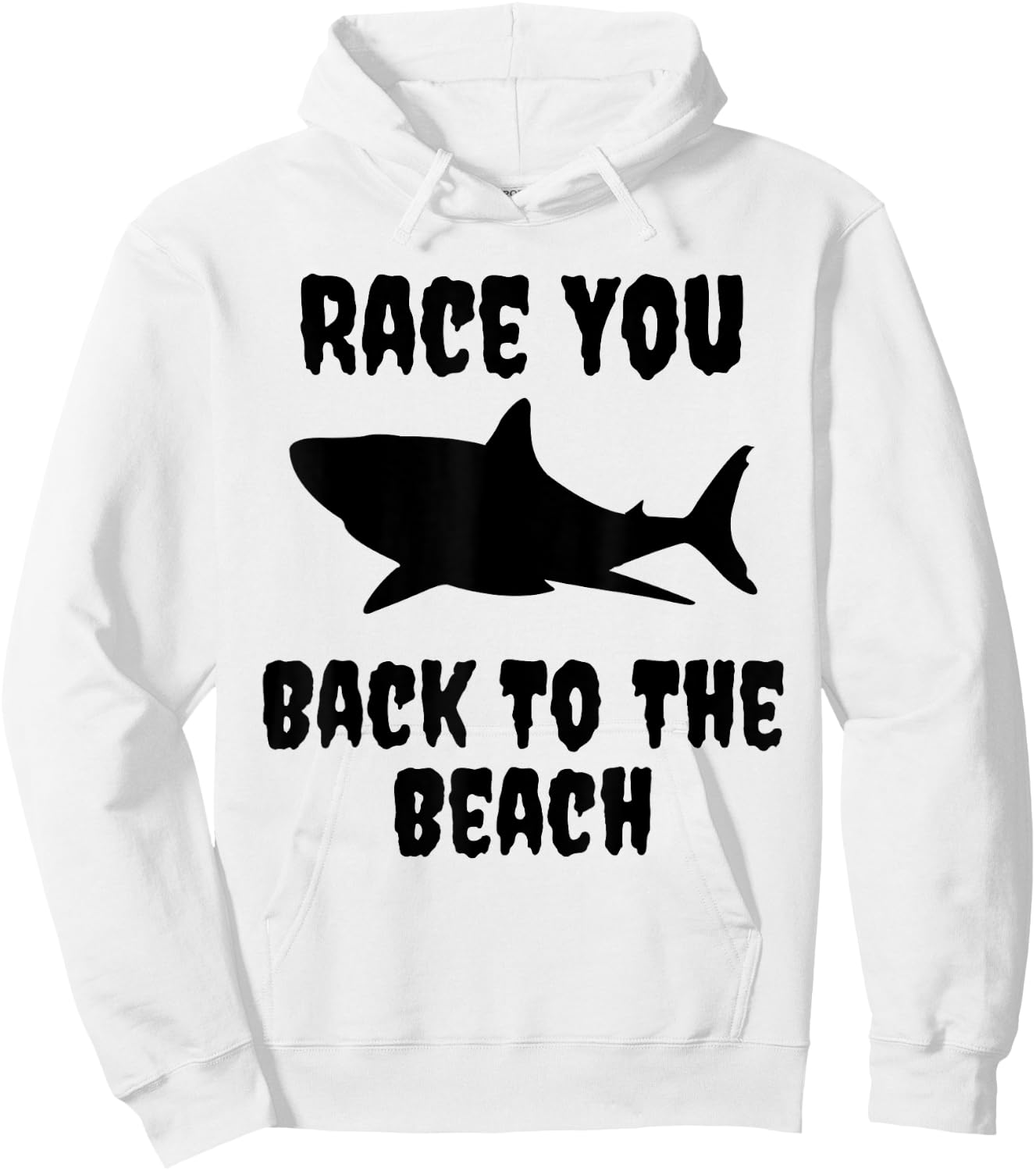 Funny Shark Race You Back To The Beach Summer Vacation Women Hoodie - Hoodie | White