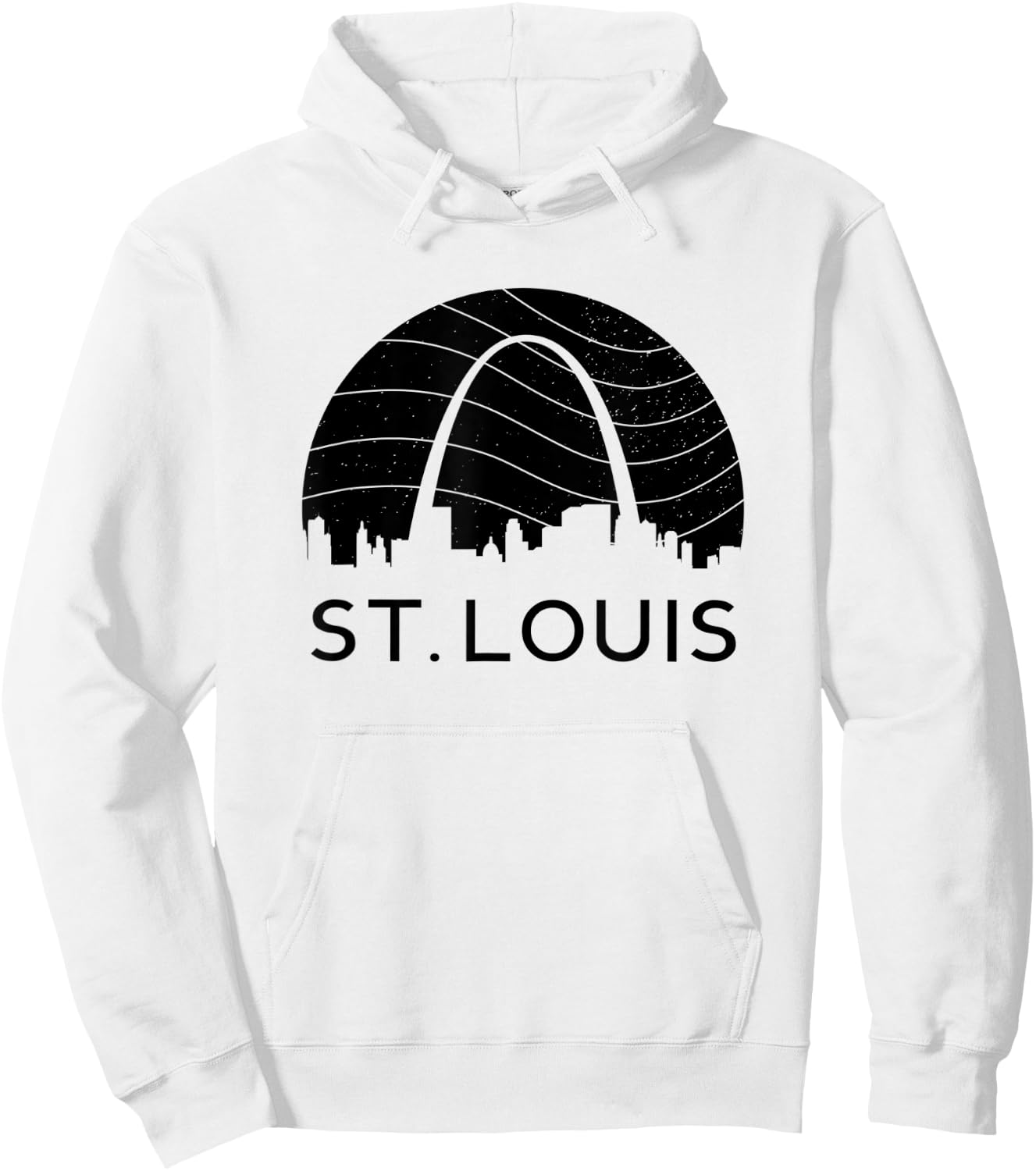 St Louis Missouri Gateway Arch Retro Mississippi River Lou Hoodie - Hoodie | White