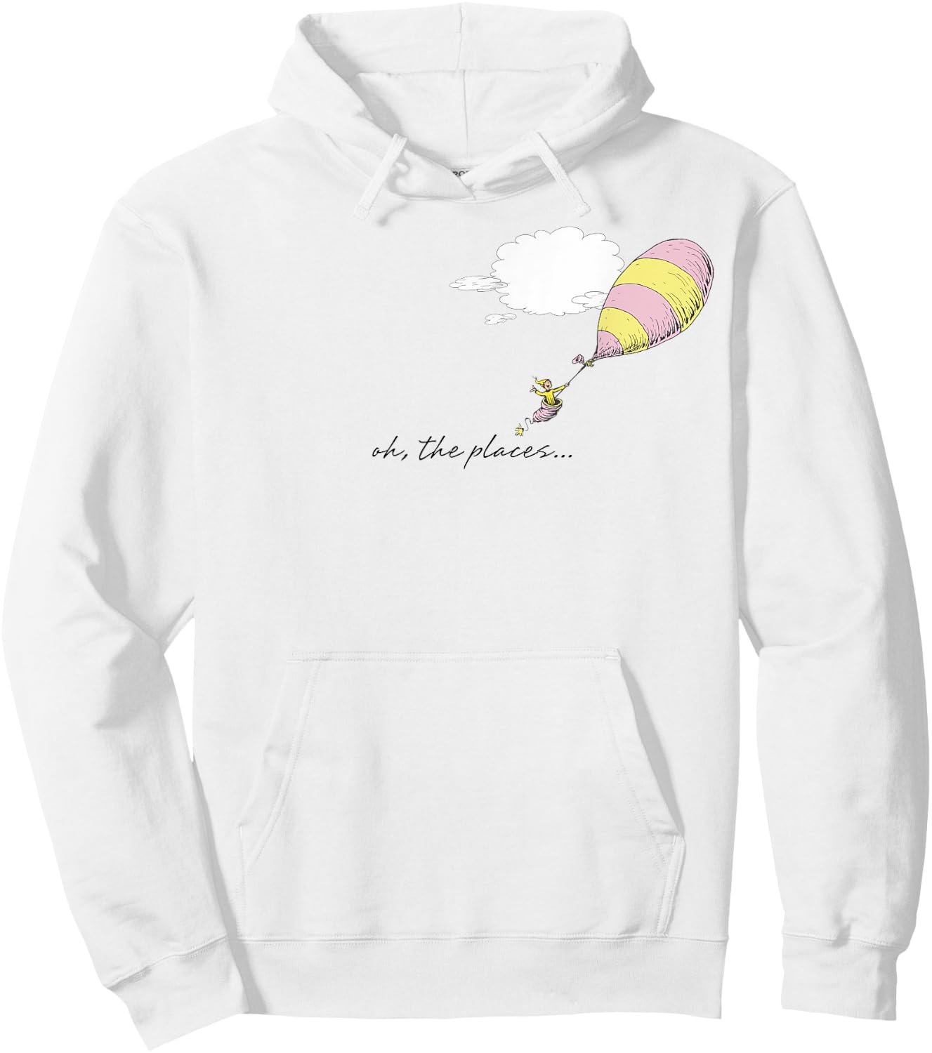 Dr. Seuss Oh the Places You'll Go “Oh, the Places..” Balloon Hoodie - Hoodie | White