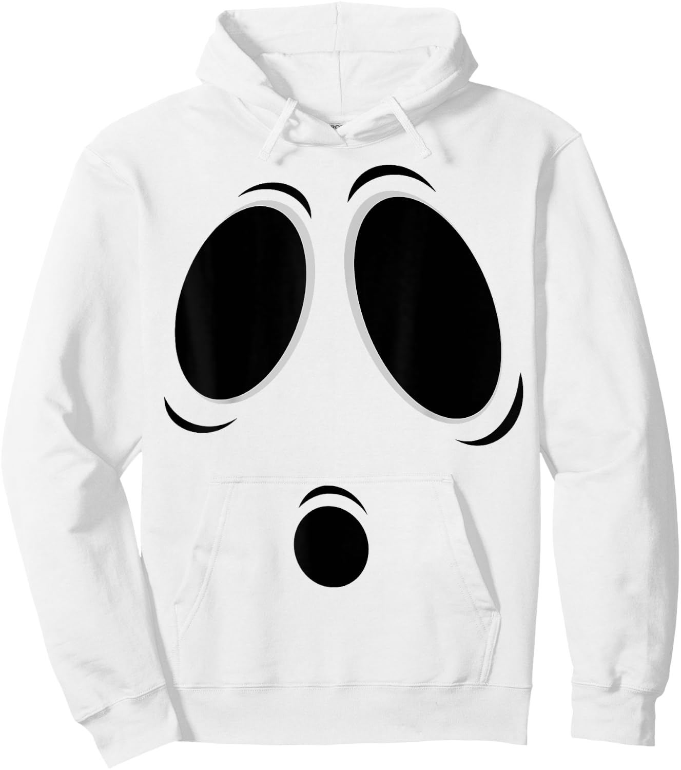 Funny Ghost Graphic Spooky Boo Face Halloween Hoodie - Hoodie | White