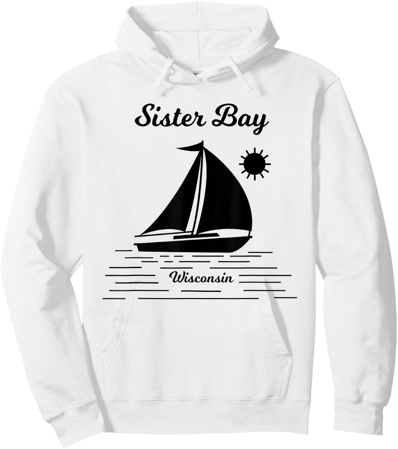 Sister Bay Door County Wisconsin Hoodie - Hoodie | White