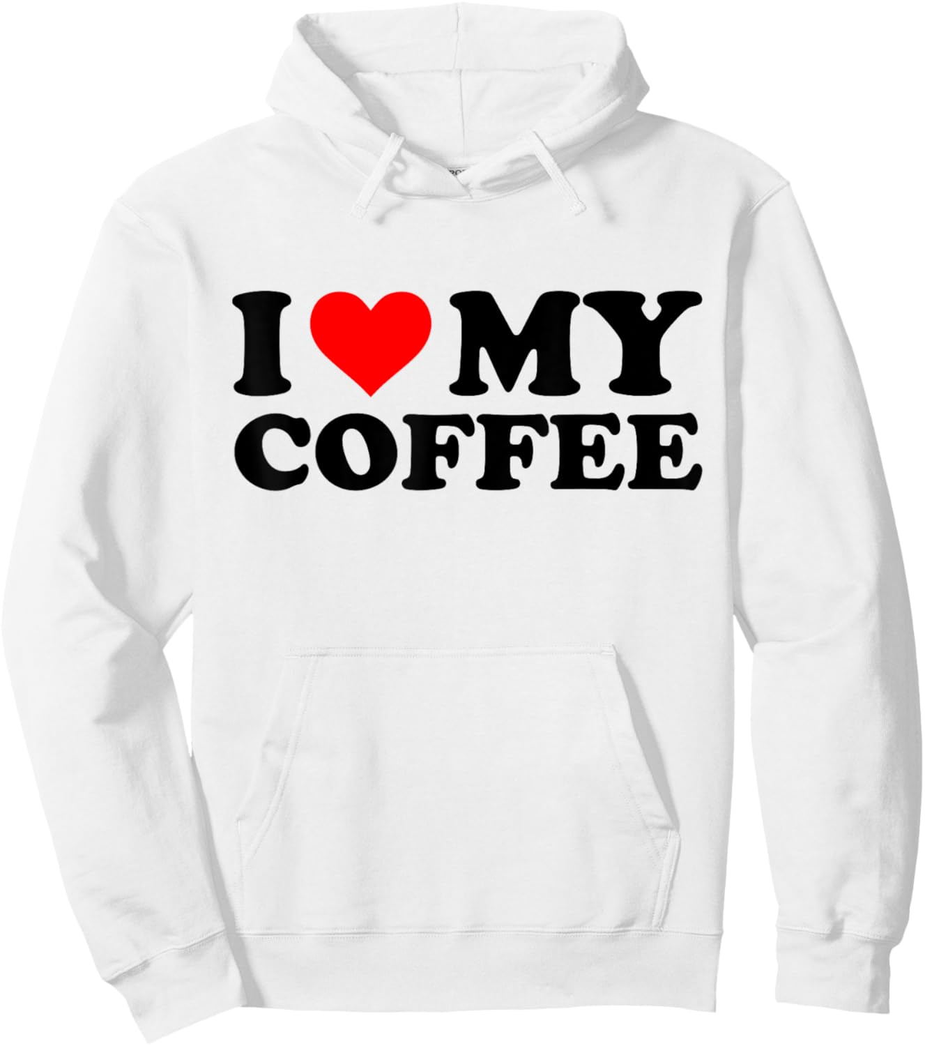I Love My Coffee Funny Red Heart Coffee I Heart My Coffee Hoodie - Hoodie | White
