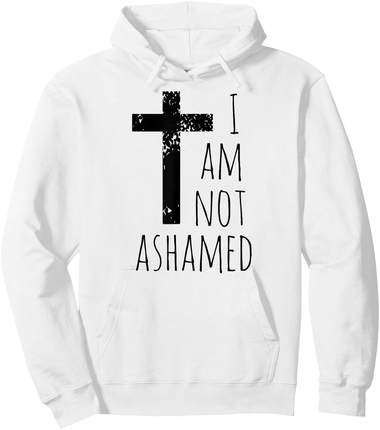 I am not ashamed - Big Red Cross - Gospel Christian Faith Hoodie - Hoodie | White