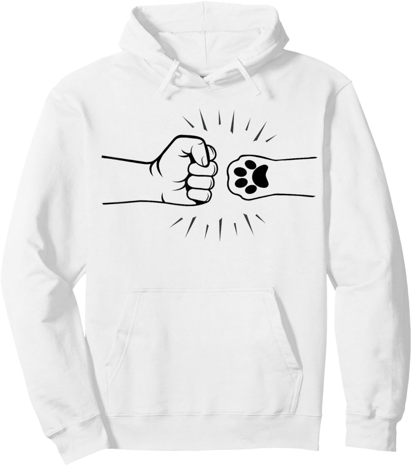 Dog Hand Fist Bump Shirt, Women's Dog Lover Gift Hoodie - Hoodie | White