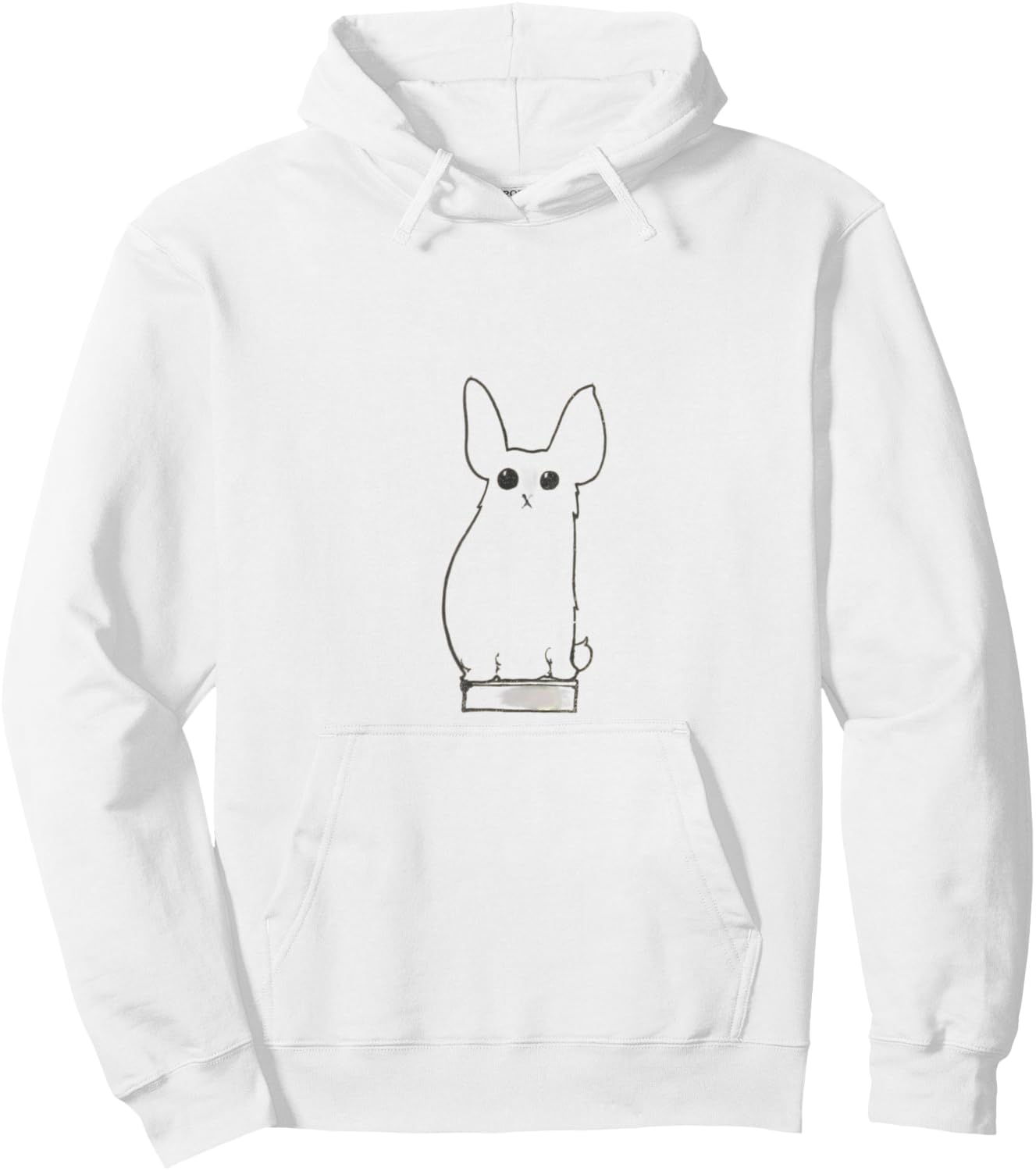 Bunny Funny Rabbit Cartoon Artsy Graphic Hoodie - Hoodie | White
